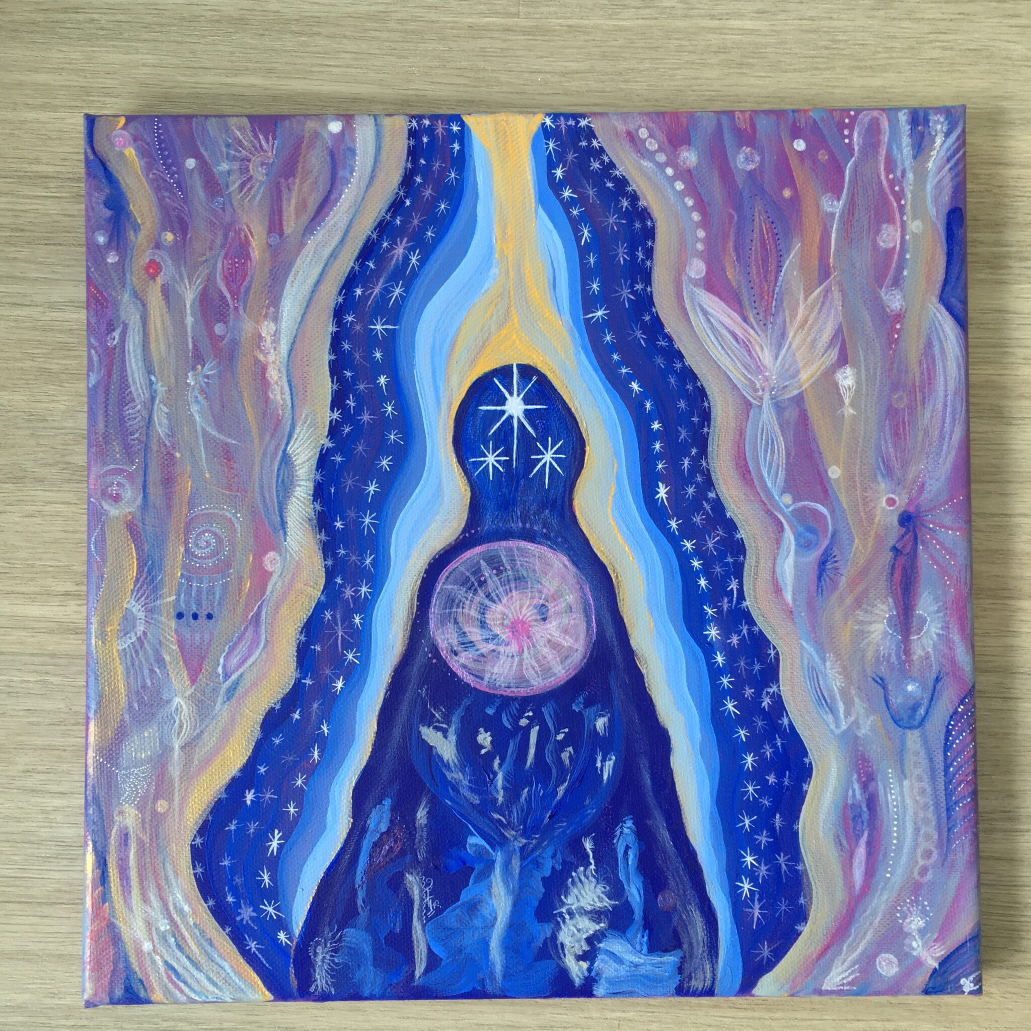 Feux cosmiques Mère Divine Dim 30x30cm