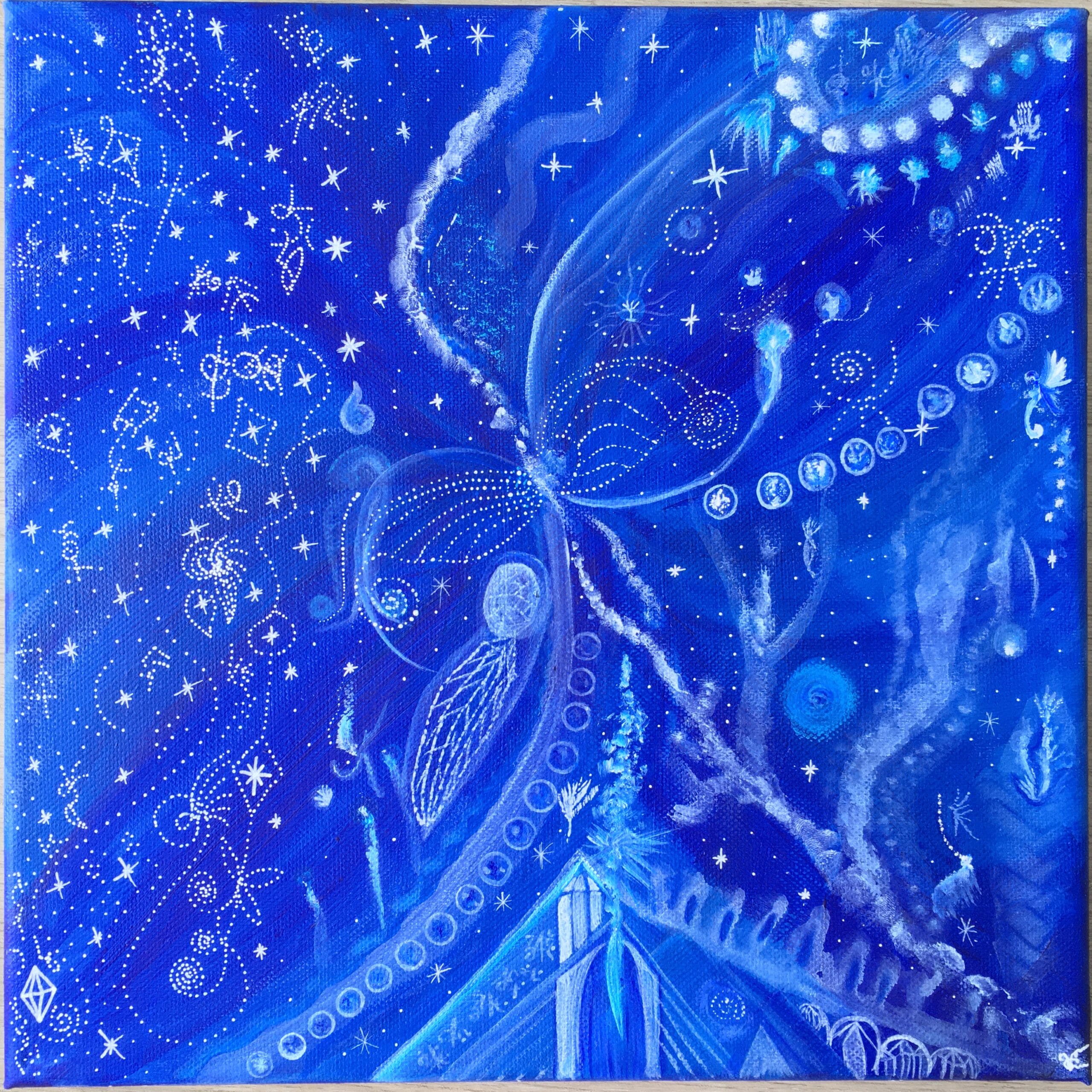 Déploiement expansion de mes reliances
Acrylique Toile coton châssis bois Dim 30x30cm