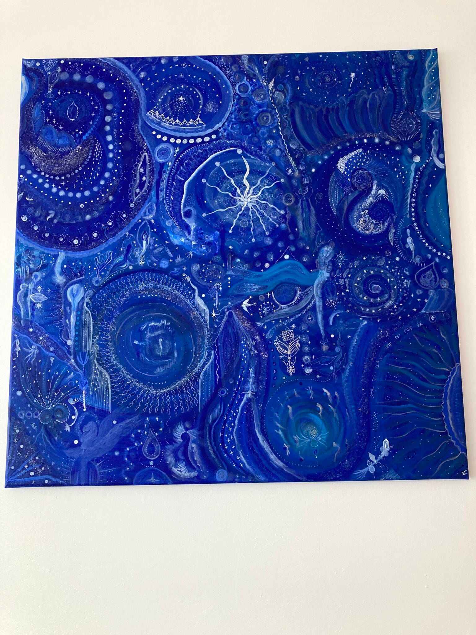 Peinture Acrylique Toile coton sur châssis bois Dim 80x80cm