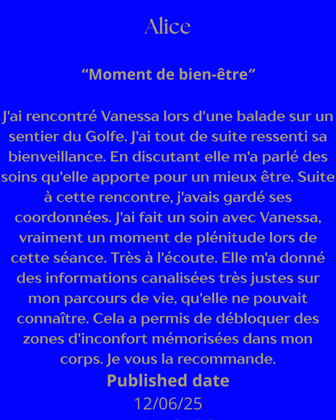 Témoignage soin Alice