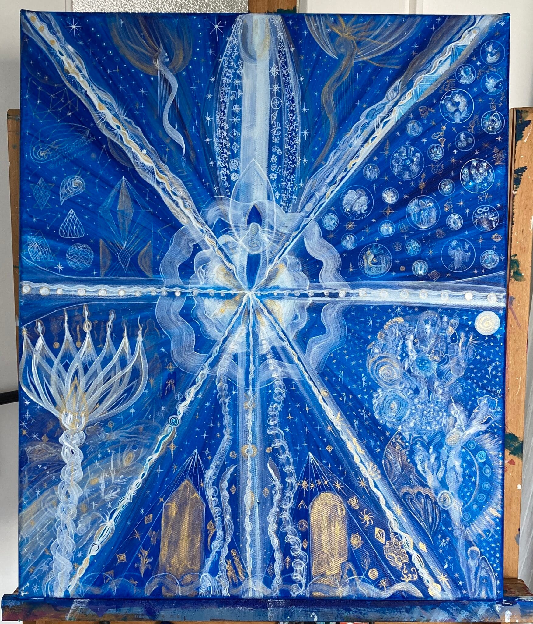 Peinture "Alliances divines de l'unité au fractales et aux unicités : Grâces de Mère Divine" juillet 2026 2